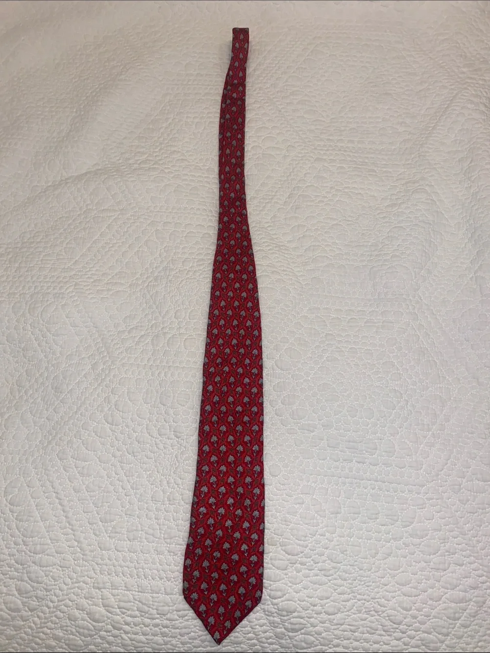 Kolte Men's Tall Red Patterned Silk Tie -